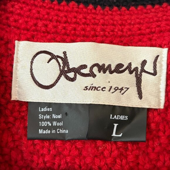 Vintage Obermeyer women's Noel vest large red christmas holiday button wool - Picture 5 of 10
